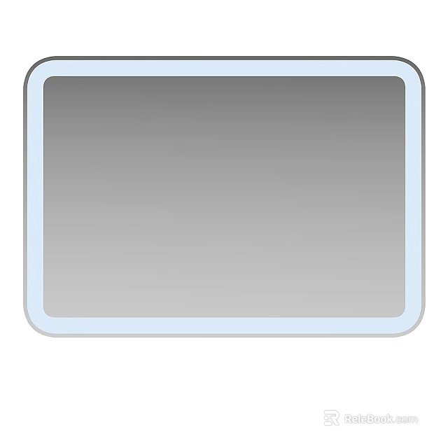 Wall Mounted Rectangle Mirror With Light Blue Frame Modern Simple Design For Home Decor 3d model 