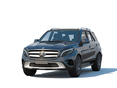 Dark Gray Mercedes SUV With Modern Design And Front Grille Logo 3d model