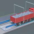 Industrial Truck Loading Equipment with Cargo Transport Platform and Metal Frame Structure