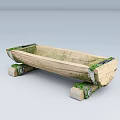 Ancient Wooden Pipe With Moss Covered Base And Rustic Design Elements 3d model