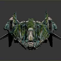 Green Metallic Sci Fi Spaceship Model With Detailed Futuristic Design And Wings