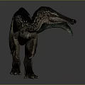 Realistic Standing Dinosaur Model Featuring Head Crest Spotted Brown Green Body And Long Tail