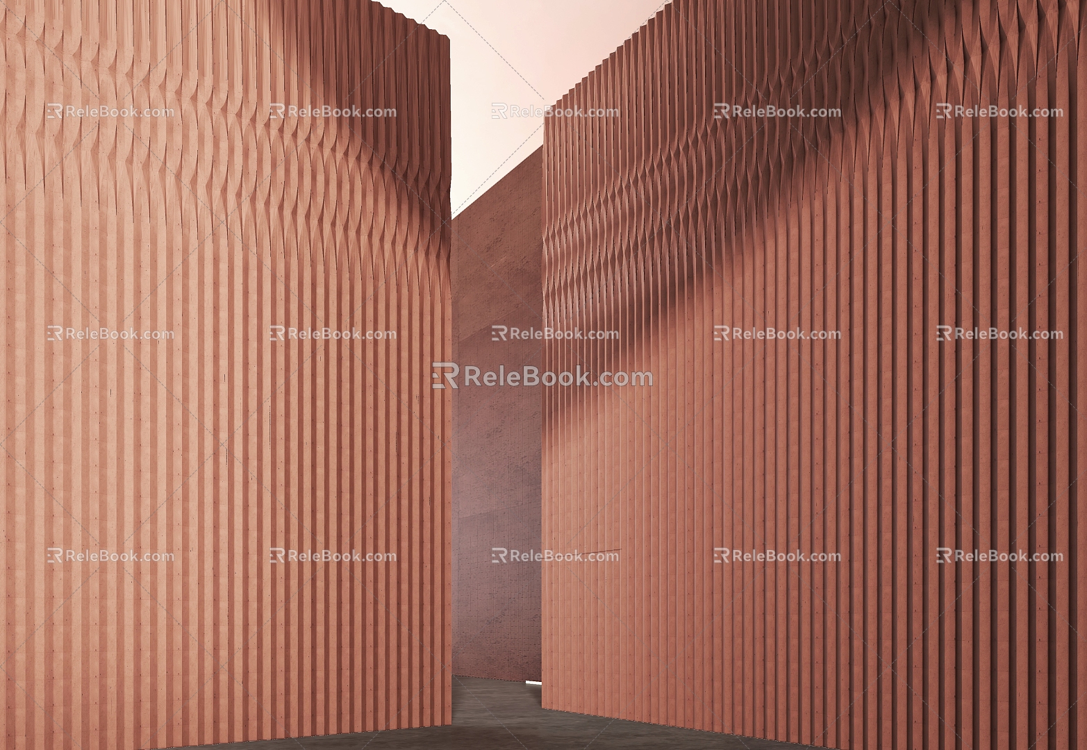 Red brick wall brick wall 3d model