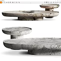 Modern Marble Coffee Table With Round Top And Unique Base Design 3d model