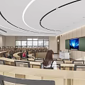 School Modern Lecture Hall With Amphitheater Seating And Students 3d model