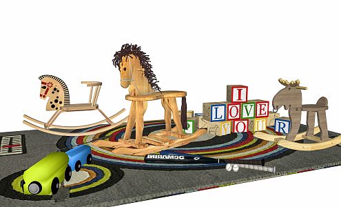 Modern Trojan Children's Toy Trojan Rocking Chair Children's Furniture 3d model