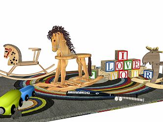 Modern Trojan Children's Toy Trojan Rocking Chair Children's Furniture 3d model