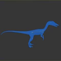 Golden Metallic Dinosaur Model in Standing Pose on Dark Background