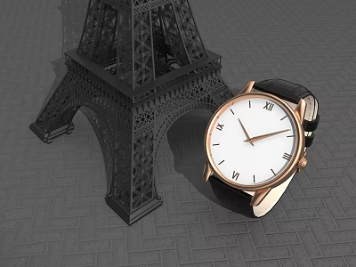 Modern Watch Fashion Genuine Leather Men's Watch Watch 3d model