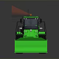 Green Construction Loader With Large Front Bucket Big Tires And Cab 3D Model Design