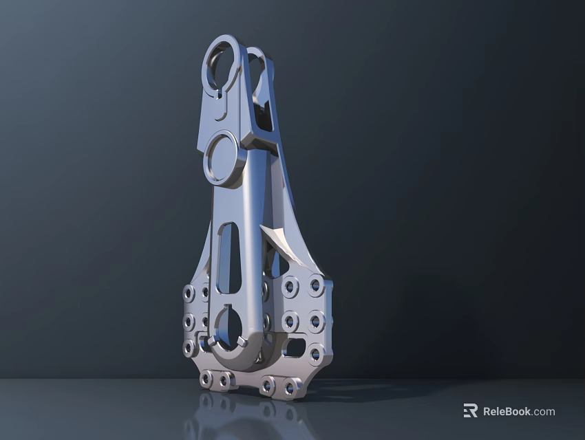 Smart Machine Metal Component With Sleek Surface And Multiple Connection Holes 3d model