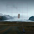 Vintage Car Driving Through Snowy Mountains And Glacier In Open Landscape