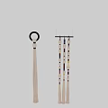 Wooden Bead Decorative Hanging Tassel With Colorful Beads And Long Fringe Design