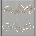 Modern Sculptural Chandelier With Curved Wave Shaped Design And LED Lighting
