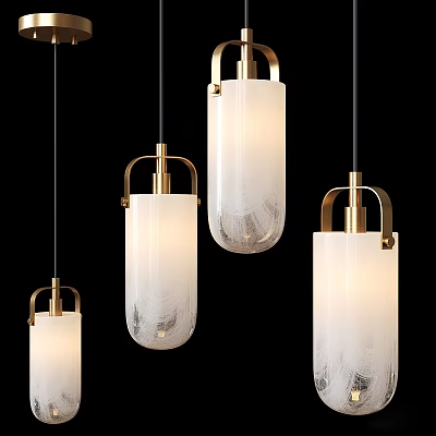 Elegant Modern Hanging Chandelier With Golden Metal Frame And White Feather Lampshade Design 3d model