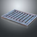 Metal Rectangular Floor Drain Grate With Slotted Openings And Smooth Surface 3d model