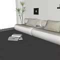 Modern double sofa without armrests 3d model