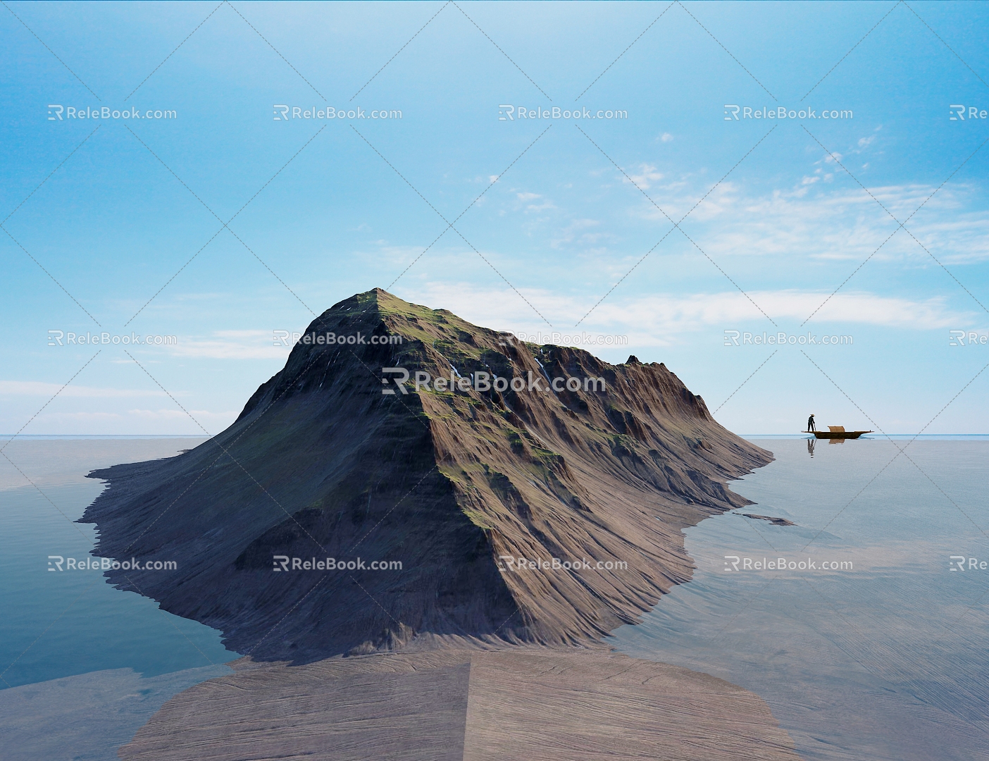 Island Mountains Island 3d model