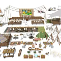 Outdoor Event Table and Chair Sets with Various Styles and Functional Design for Gathering