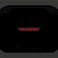 Black NETGEAR Router With Red Logo And Indicator Lights Design 3d model