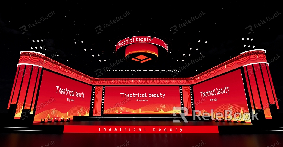 Theatre Stage Indoor Stage National Day Stage Anniversary Stage model