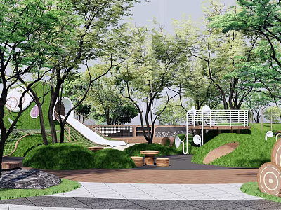 Modern Children's Activity Venue Jungle Adventure Play Area Facilities 3d model