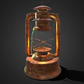 Vintage Outdoor Lantern With Classic Metal Frame And Illuminated Glass Shade Design