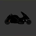 Black Three Wheeled Motorcycle Modern Sleek Design With Comfortable Seat And Wheels