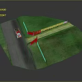 Scenic Rural Road With White Fence Green Grassland And White Car