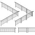 Various Structural Styles of Metal Railings Including Corner and Straight Designs