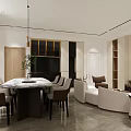 Modern Showroom Interior Design With Sofa Coffee Tables Plants Colorful Screens And Bookshelves