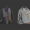 Two Stylish Backpacks Dark And Light Colored With Reflective Surface On Dark Background