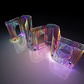 Instagrammable Photo Spot With Colorful Light Art Arch Structures And Rainbow Reflections