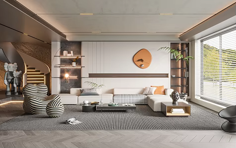 modern living room 3d model
