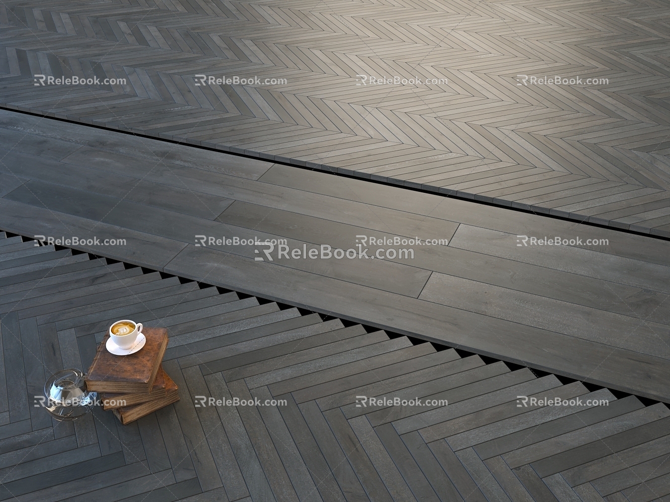 Modern wood floor I-shaped floor herringbone floor fish bone floor log wind floor solid wood floor dark floor old floor indoor floor 3d model