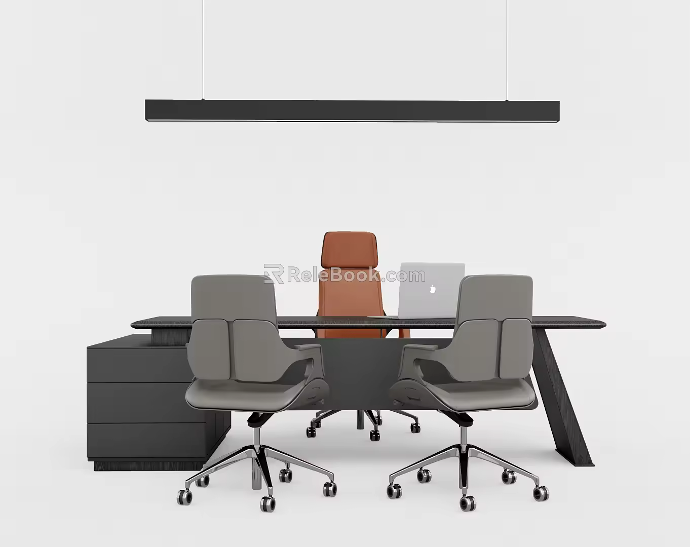 Modern manager office desk and chair desk 3d model