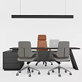 Modern manager office desk and chair desk 3d model