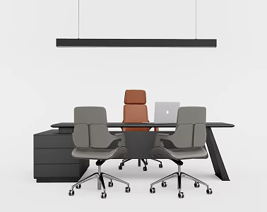 Modern manager office desk and chair desk 3d model