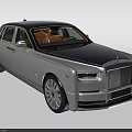 Luxury Silver Sedan With Dark Blue Roof Chrome Grille And Multi Spoke Wheels