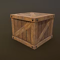 Rustic Wooden Box With Cross Reinforcement Strips And Metal Rivets