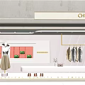 Chillchan Store Window Featuring ZARA Clothing With Dress Mannequin Hanging Clothes Shoes And Plant Decor