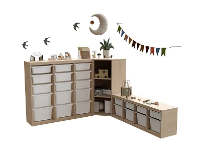 Locker Bookcase Sideboard Toy Cabinet Toy Decoration Wall Decorations Storage Cabinet 3d model