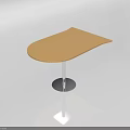 Modern Office Desk With Yellow Tabletop And Metal Round Chrome Base 3d model
