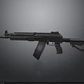 Modern Tactical Rifle With Black Body Magazine And Rail System