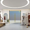 Modern Leather Storefront Design With Displayed Leather Garments And Window Mannequins