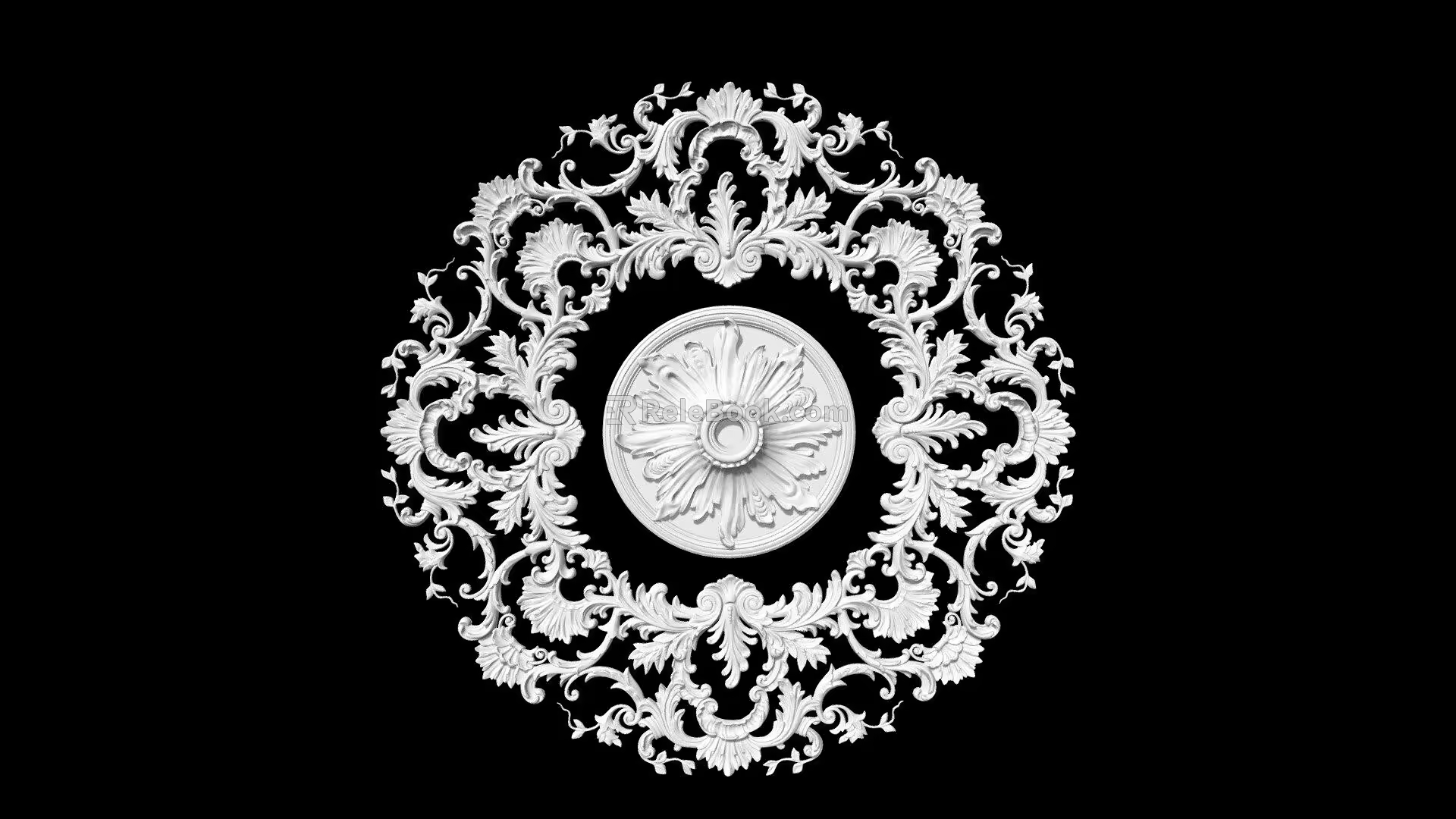 Carved Lamp Panels European-style Carved Building Components Gypsum Line Carved Corner Line Carved Craft Carved Silver Carved Corner Line 3d model
