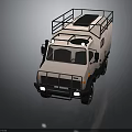 Light Colored Overland Camping Vehicle With Roof Rack And Side Windows