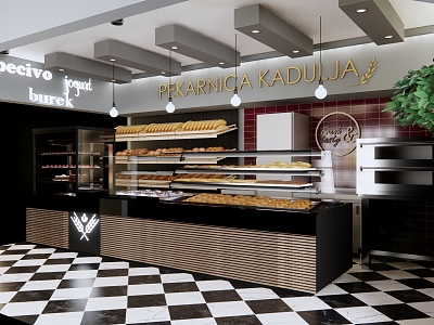 Modern Bakery Baking Shop 3d model