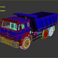 Blue Heavy Duty Dump Truck with Open Cargo Bed for Construction Transport 3d model
