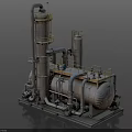 Industrial Processing Equipment With Metal Tower Piping System And Storage Tanks